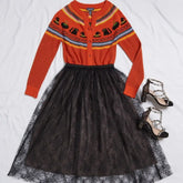 Witches and Cat Halloween Knitted Cardigan